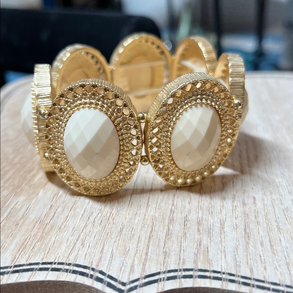 Gold stretch bracelet lot, lot of 4, beautiful - Picture 5 of 12